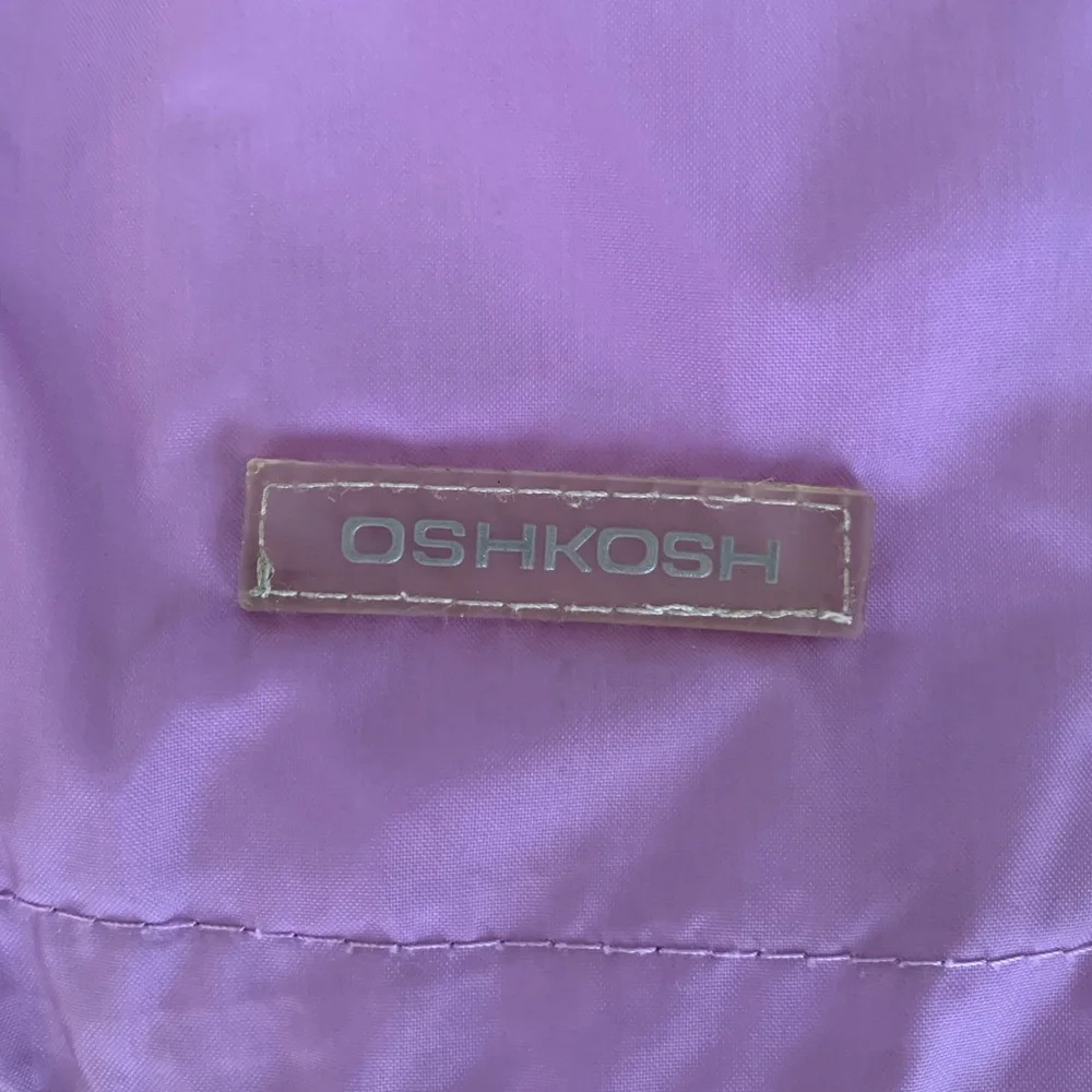 Vintage Oshkosh Windbreaker Girls 4 Purple Jacket Hood Lined Full Zip Pockets